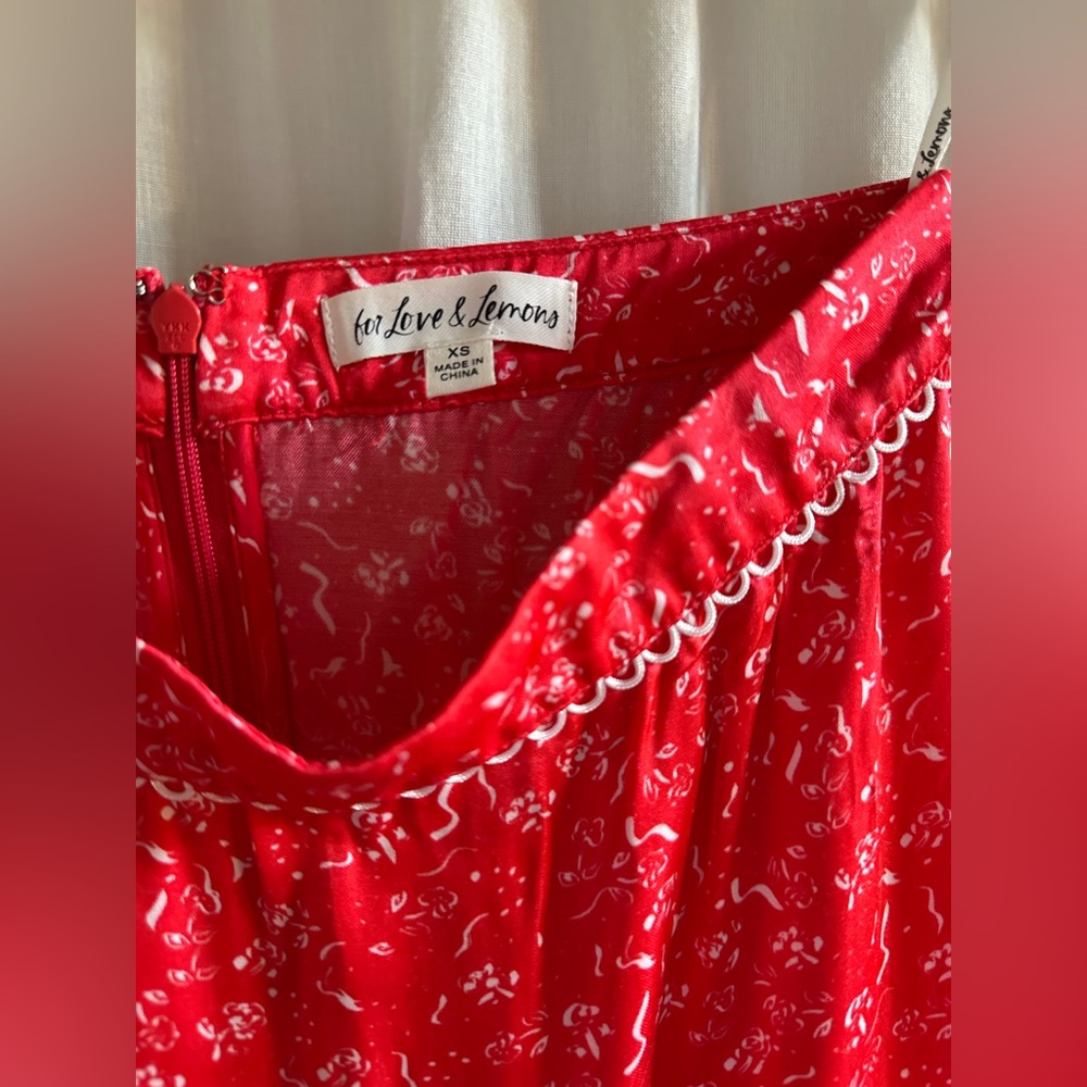 For Love and Lemons Chianti top and barbera midi skirt set pink XS - Picture 8 of 13